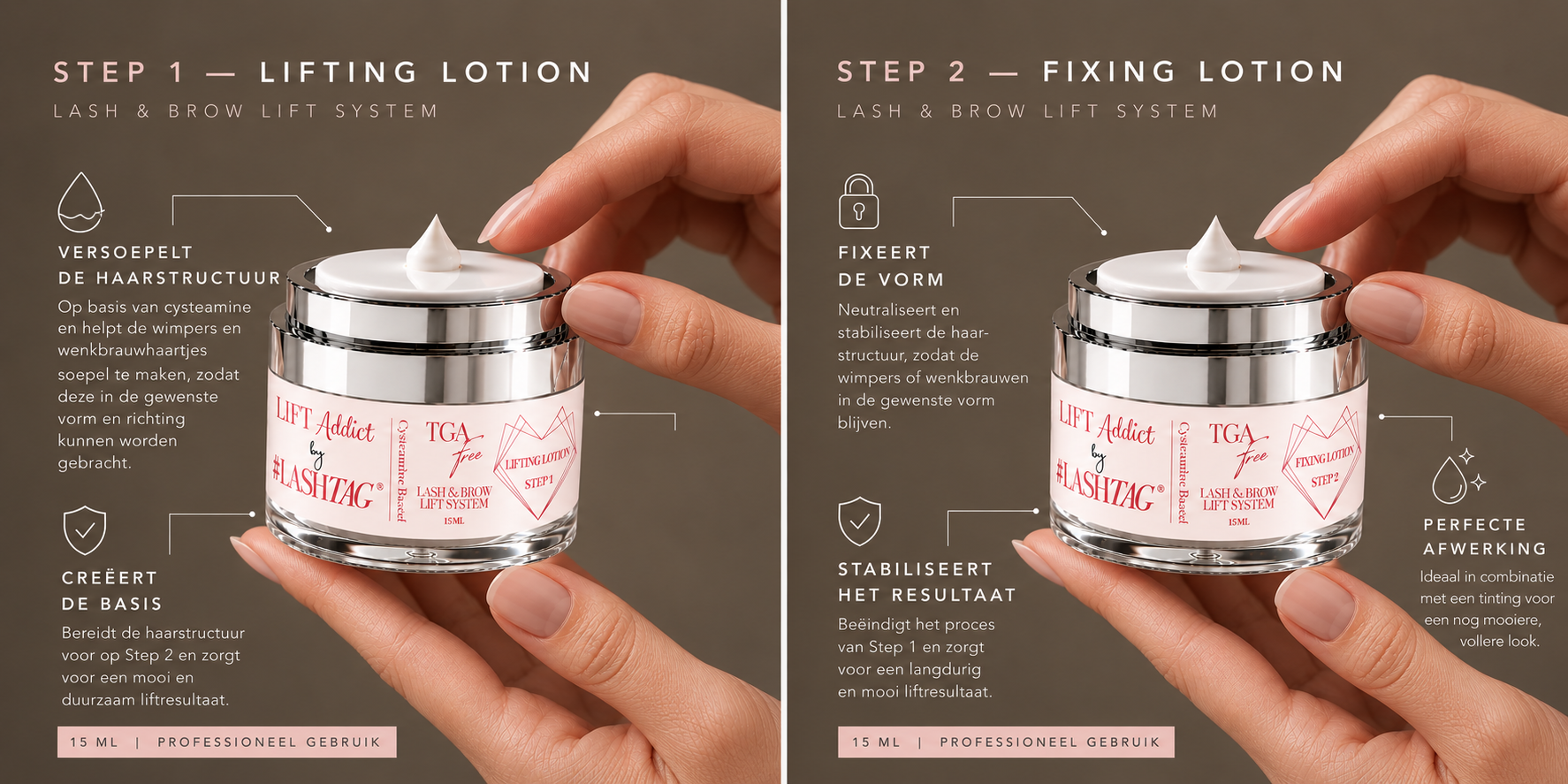 LIFT ADDICT | TGA Free Lash & Brow System 15ML - DUO | SOON - Afbeelding 3