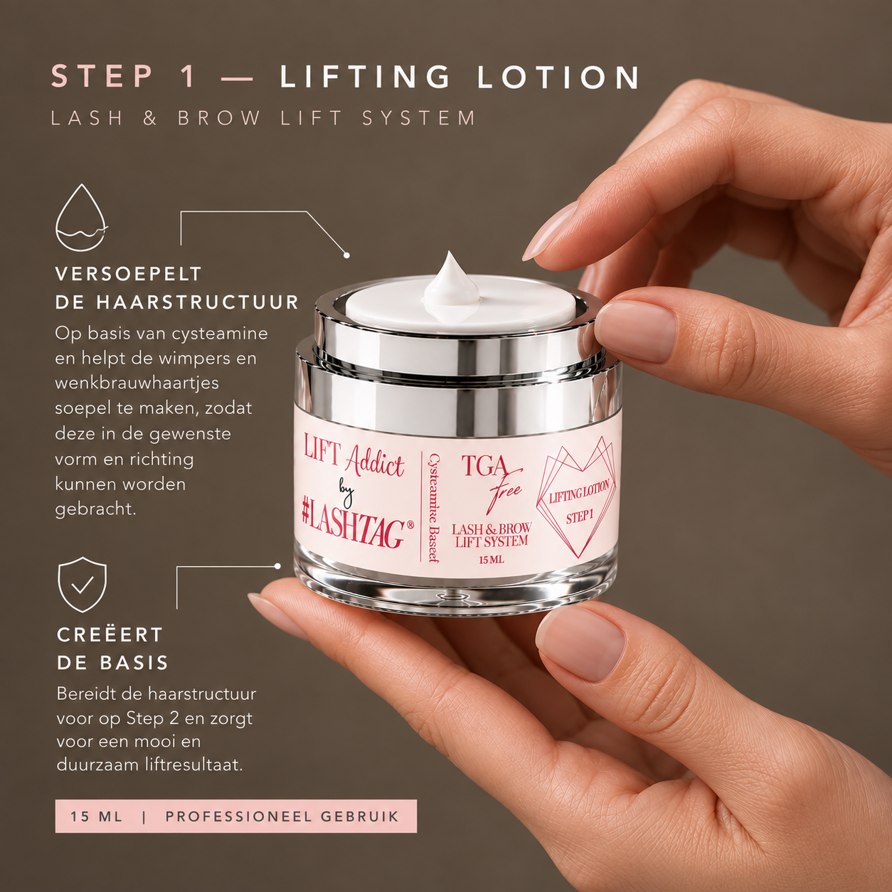 LIFT ADDICT | TGA Free Lash & Brow System 15ML | Step 1 | SOON - Afbeelding 3
